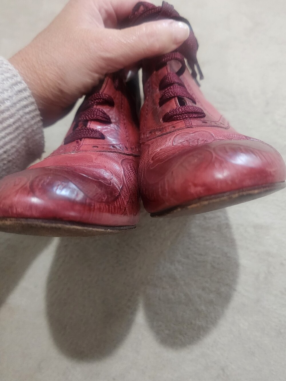 Vintage Perry Ellis Lace-Up Leather Ankle Boots Victorian-inspired design - Picture 7 of 12
